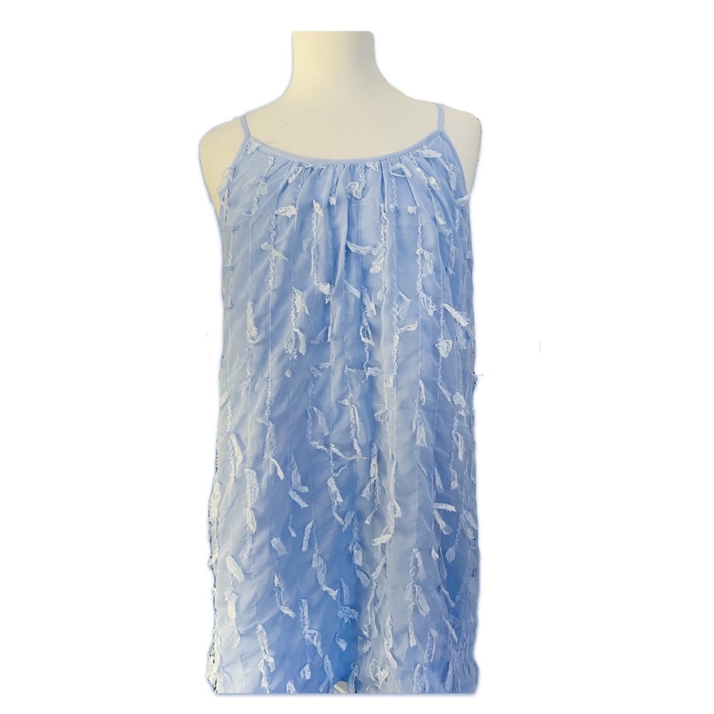 Entro Light Blue Fringe Dress